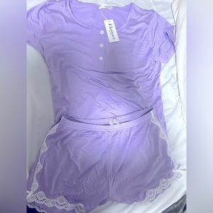 Super soft lavender two piece sleep short set. Brand new with tags
